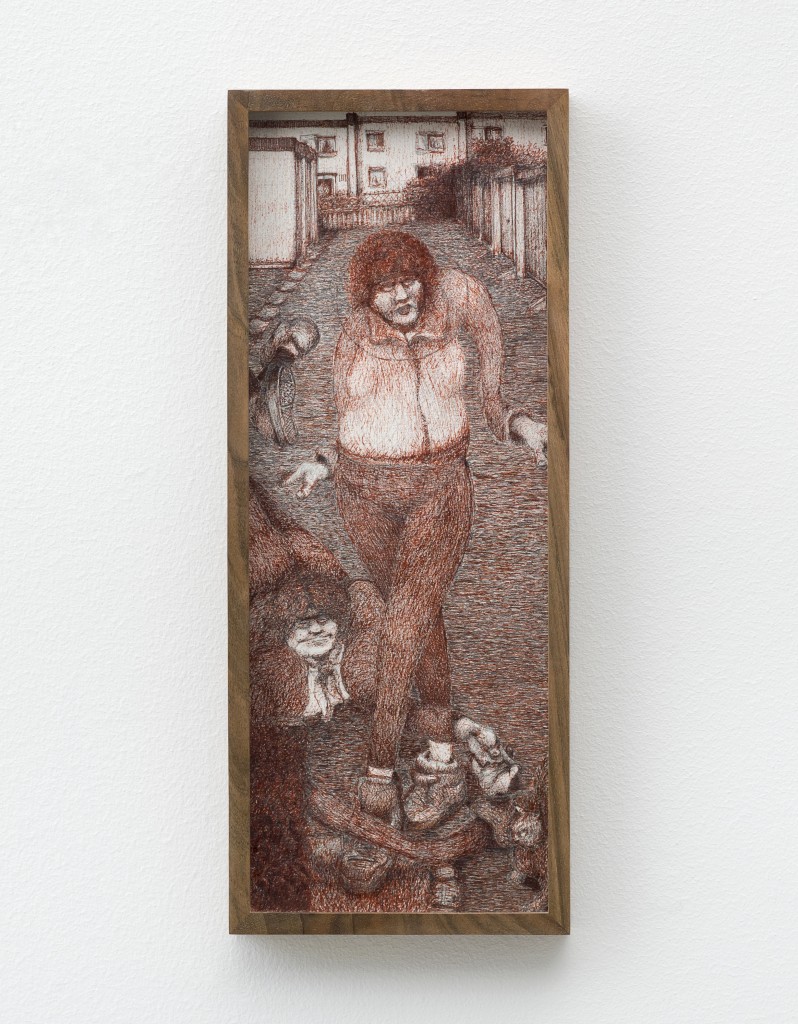 Till Megerle, Untitled, 2016, ink and pencil on paper, 12 × 4.9 in.