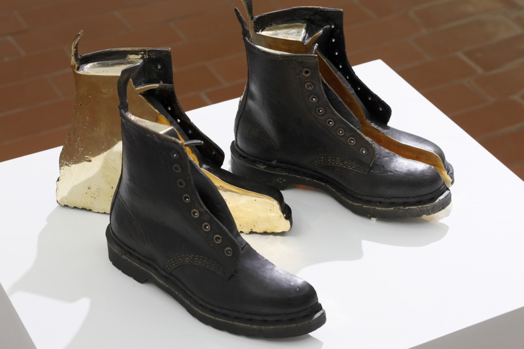 Tobias Kaspar, 1406 Dr. Martens, 2017, bronze (cut and partly polished), cast done by Oskars Mikāns